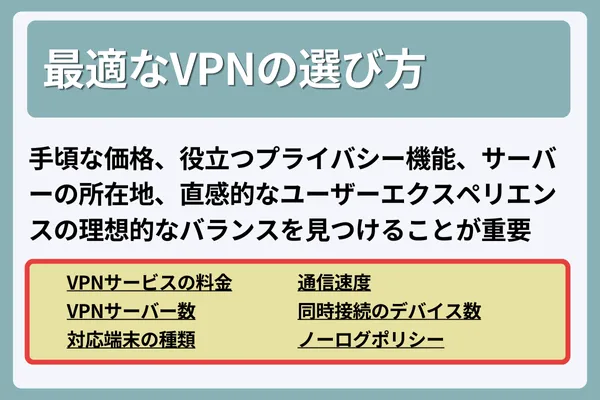 最適なVPNの選び方